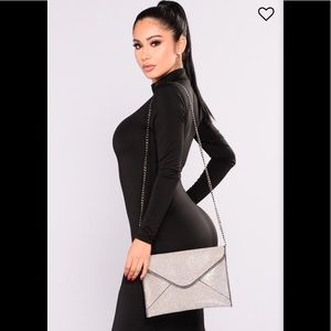 NEW Silver Shimmer Crossbody Bag/Envelope Clutch
